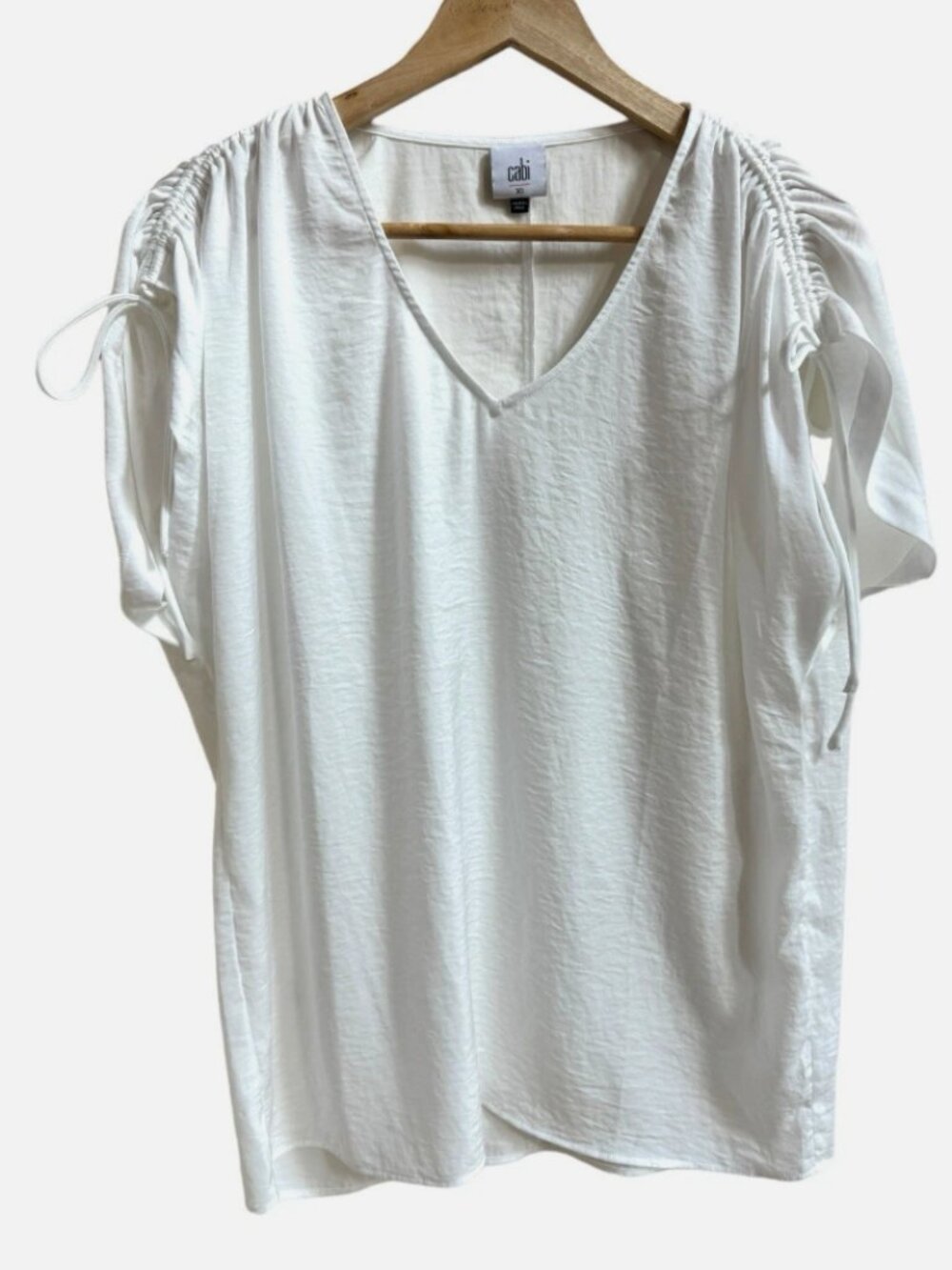 White Seaside Top 5895 Short Sleeve V Neck Relaxed Fit